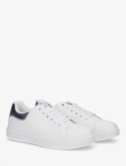 Baskets unies à contrefort contrastant - Argent - 4