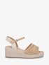 Sandales compensées à semelle en raphia - Camel clair - 1