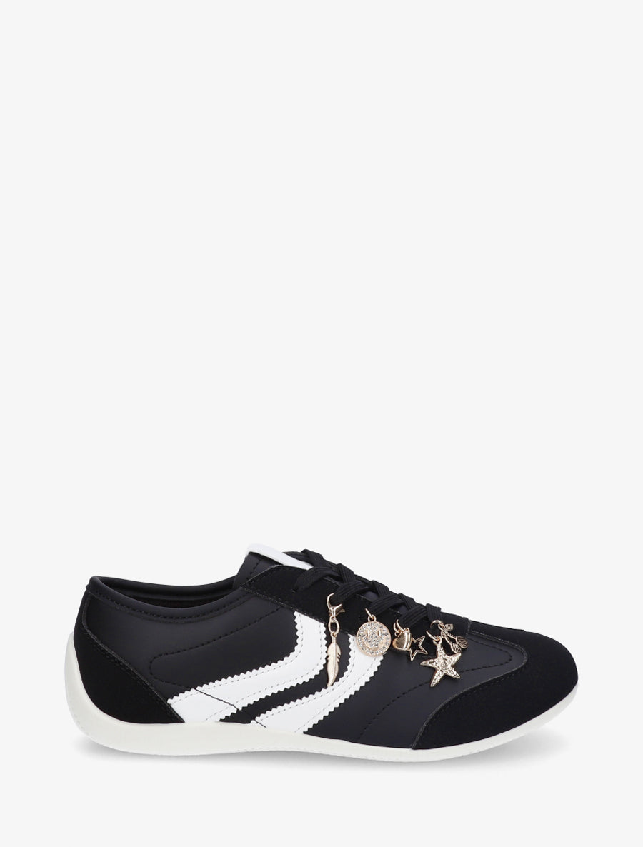 Sneakers à empiècement bijoux dépareillés - Noir - 1