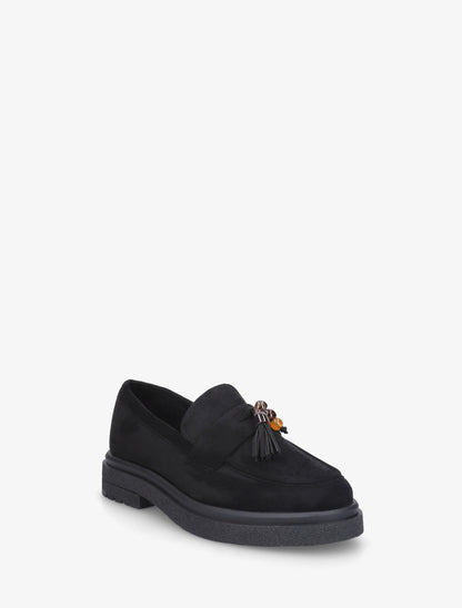 Mocassins en suédine à perles - Noir - 2