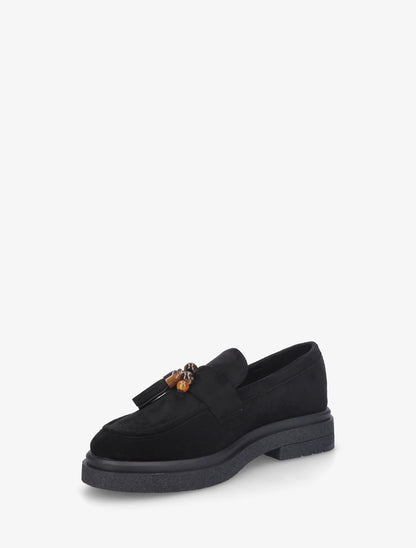 Mocassins en suédine à perles - Noir - 3