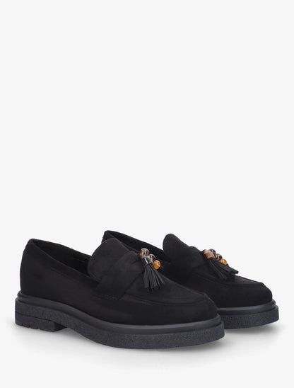 Mocassins en suédine à perles - Noir - 4