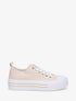 Tennis en tissu à semelle en gomme - Beige - 1