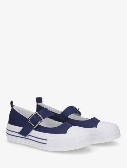 Ballerines style baskets à scratch - Marine - 4