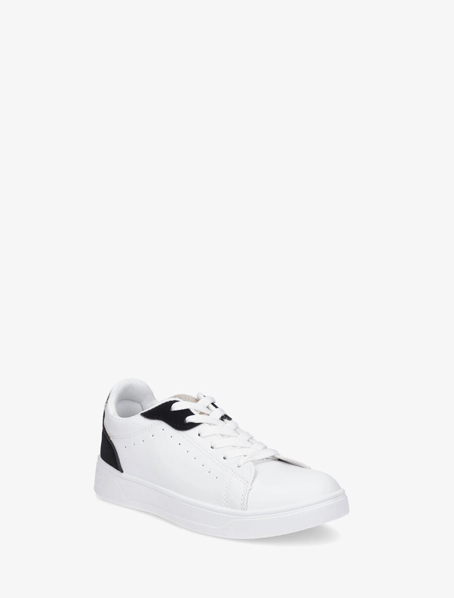 Sneakers en simili à détail suédine et irisé - Noir - 2