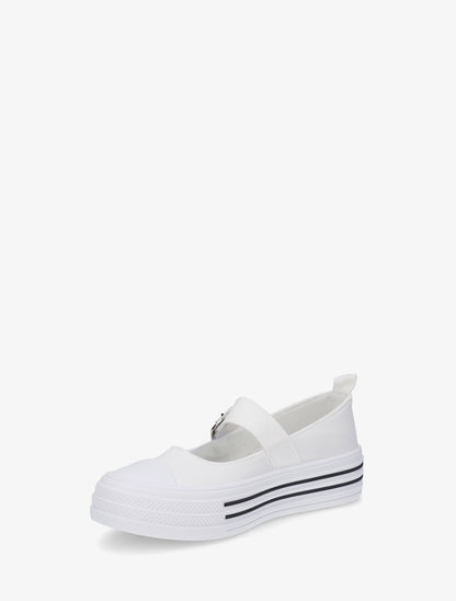 Ballerines style baskets à scratch - Blanc - 3