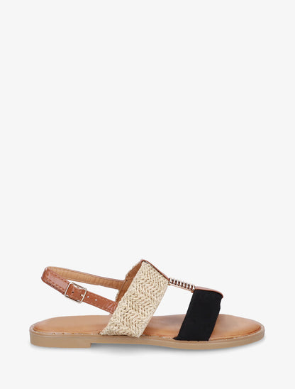 Nu-pieds à bijou métallique - Noir - 1