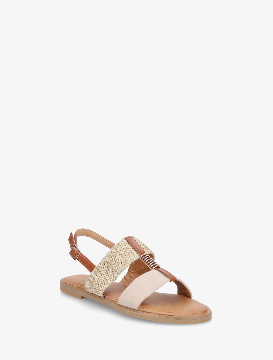 Nu-pieds à bijou métallique - Beige - 2