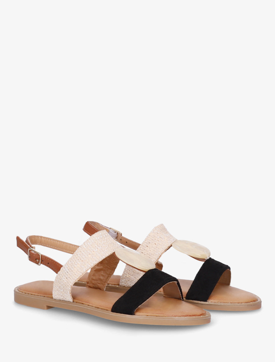 Nu-pieds à bijou rond - Noir - 4