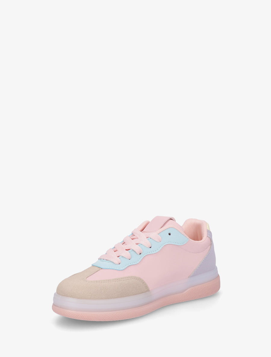 Tennis en simili à empiècement graphique - Rose - 3