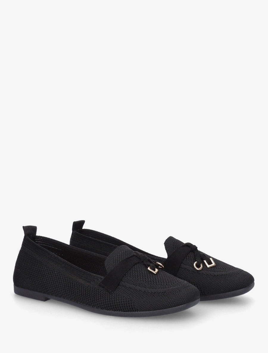 Mocassins en tissu à bijoux - Noir - 4