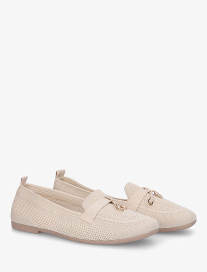 Mocassins en tissu à bijoux - Beige - 4