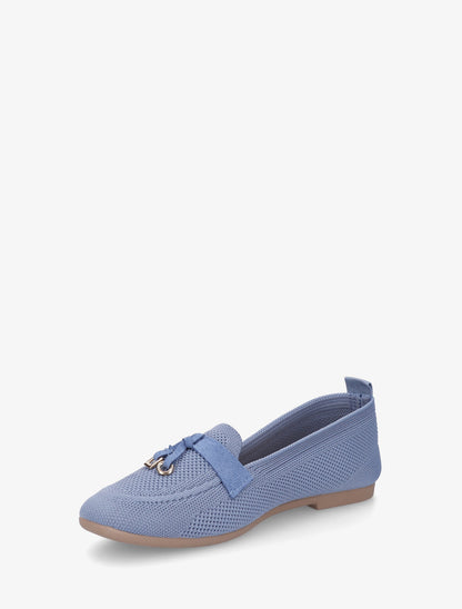 Mocassins en tissu à bijoux - Bleu clair - 3