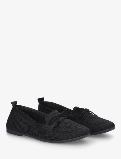 Mocassins en tissu à noeud - Noir - 4