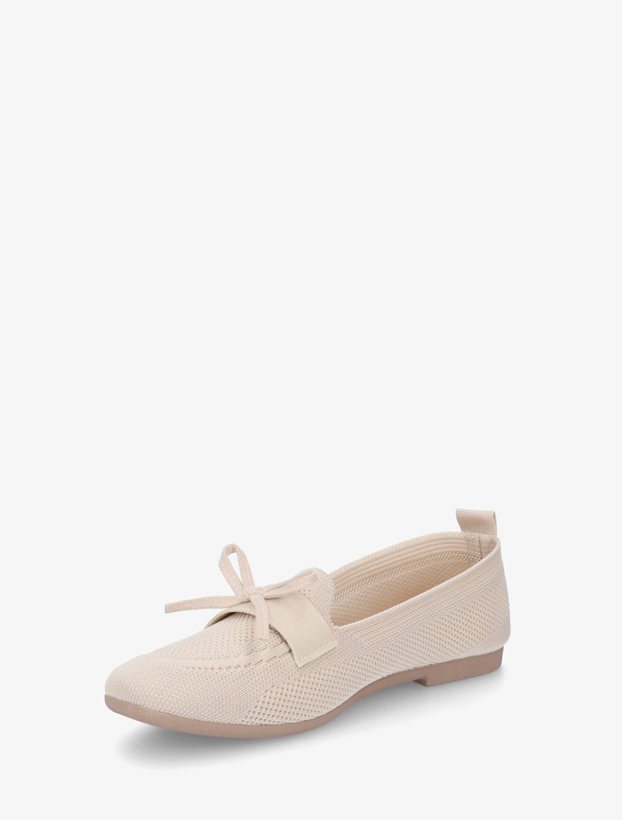 Mocassins en tissu à noeud - Beige - 3