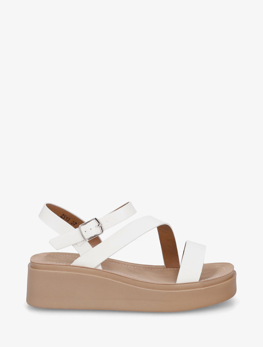 Sandales multi-bride en simili - Blanc - 1