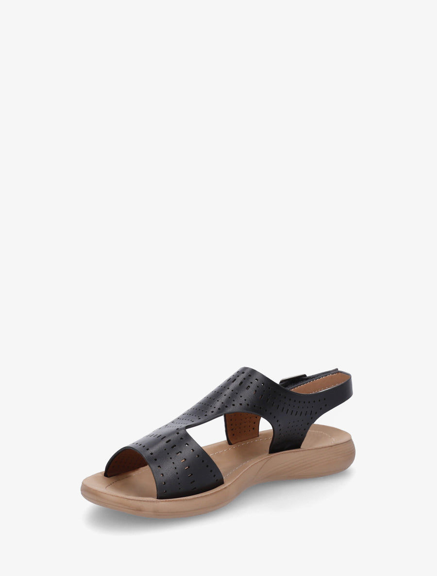 Nu-pieds ajourés à scratch - Noir - 3