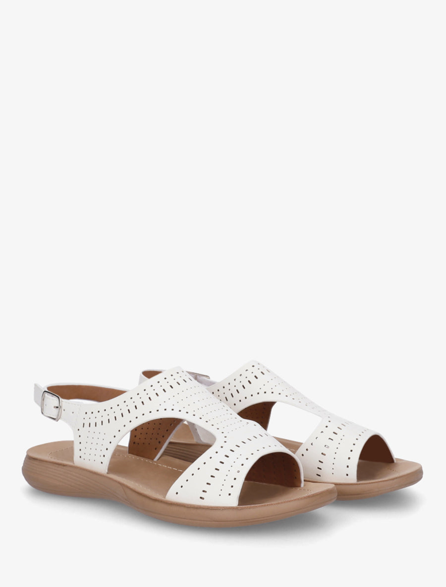 Nu-pieds ajourés à scratch - Blanc - 4