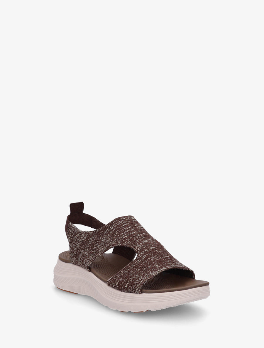 Sandales élastiquées en tissu irisé - Marron - 2