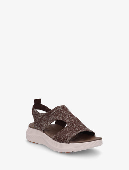 Sandales élastiquées en tissu irisé - Marron - 2