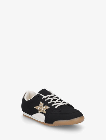 Sneakers en suédine à contrefort constrastant - Noir - 2