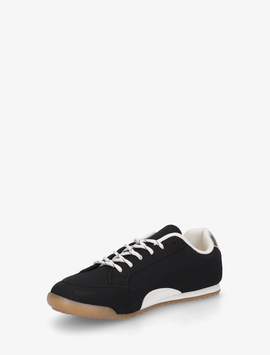Sneakers en suédine à contrefort constrastant - Noir - 3