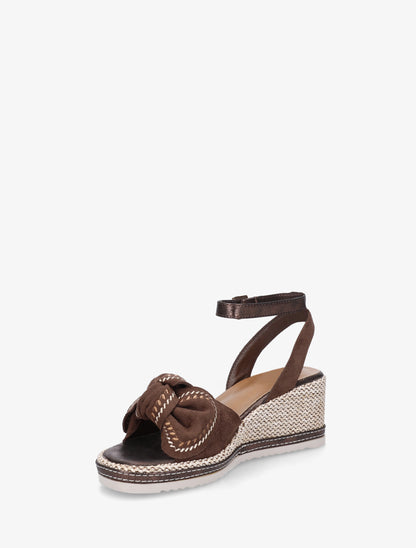 Sandales compensées à noeud - Marron - 3
