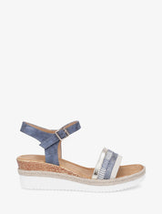 Sandales compensées à bride dépareillées - Bleu - 1