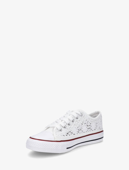 Tennis basses en dentelle - Blanc - 3