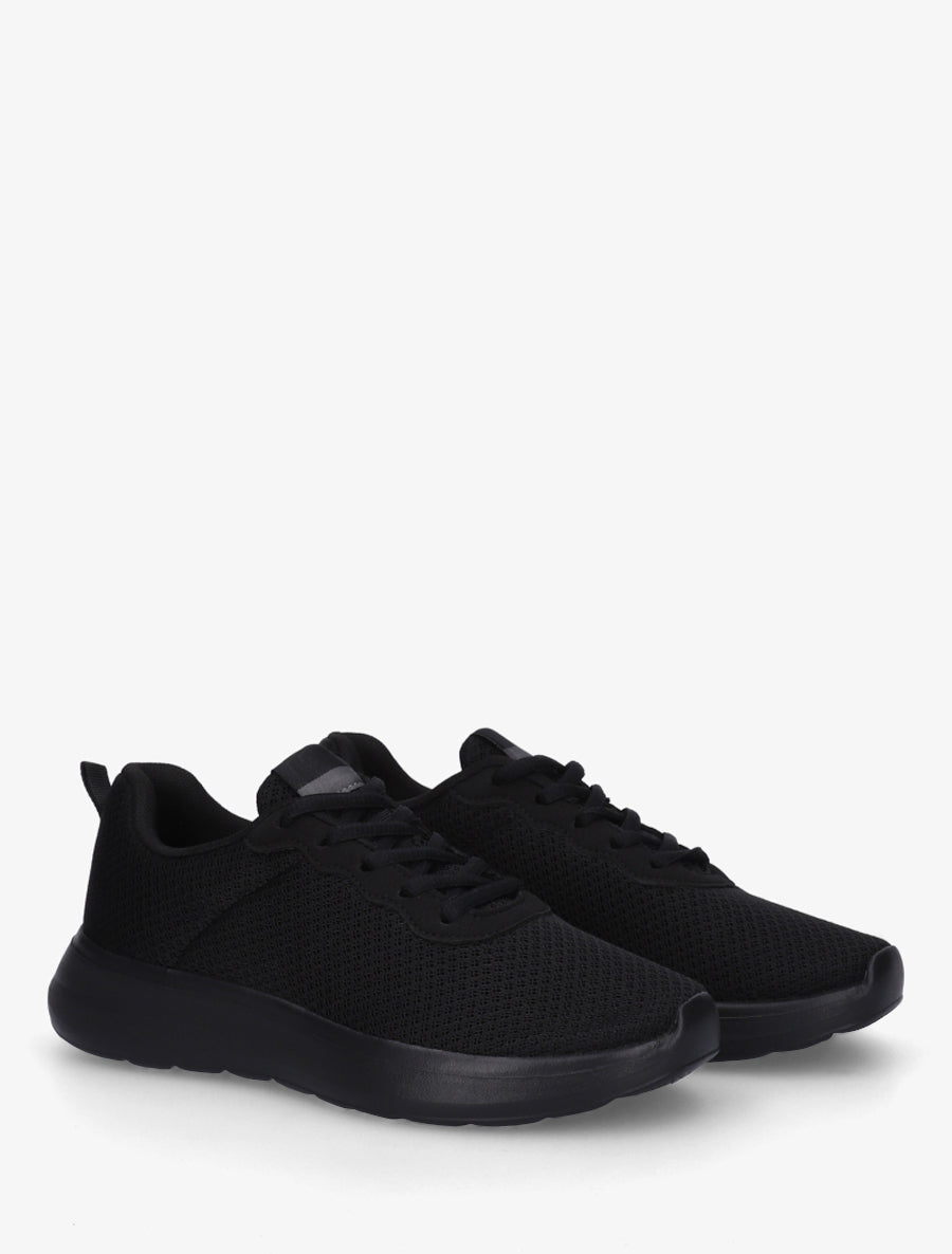 Sneakers unies en mesh - Noir - 4