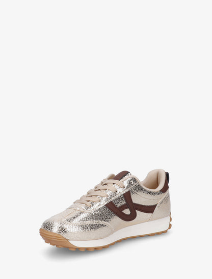 Sneakers irisées à détails contrastants - Or - 3