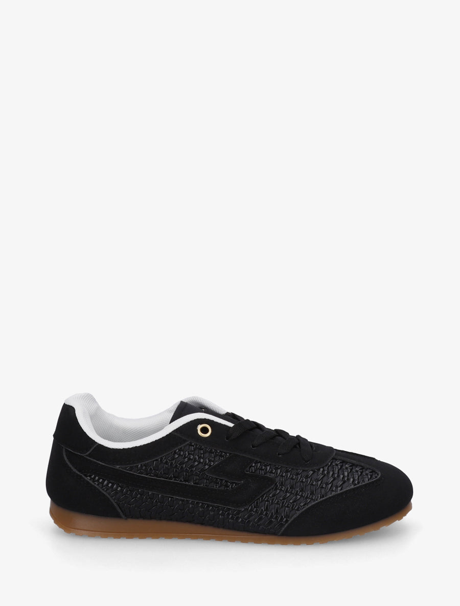Baskets en simili effet tressé - Noir - 1