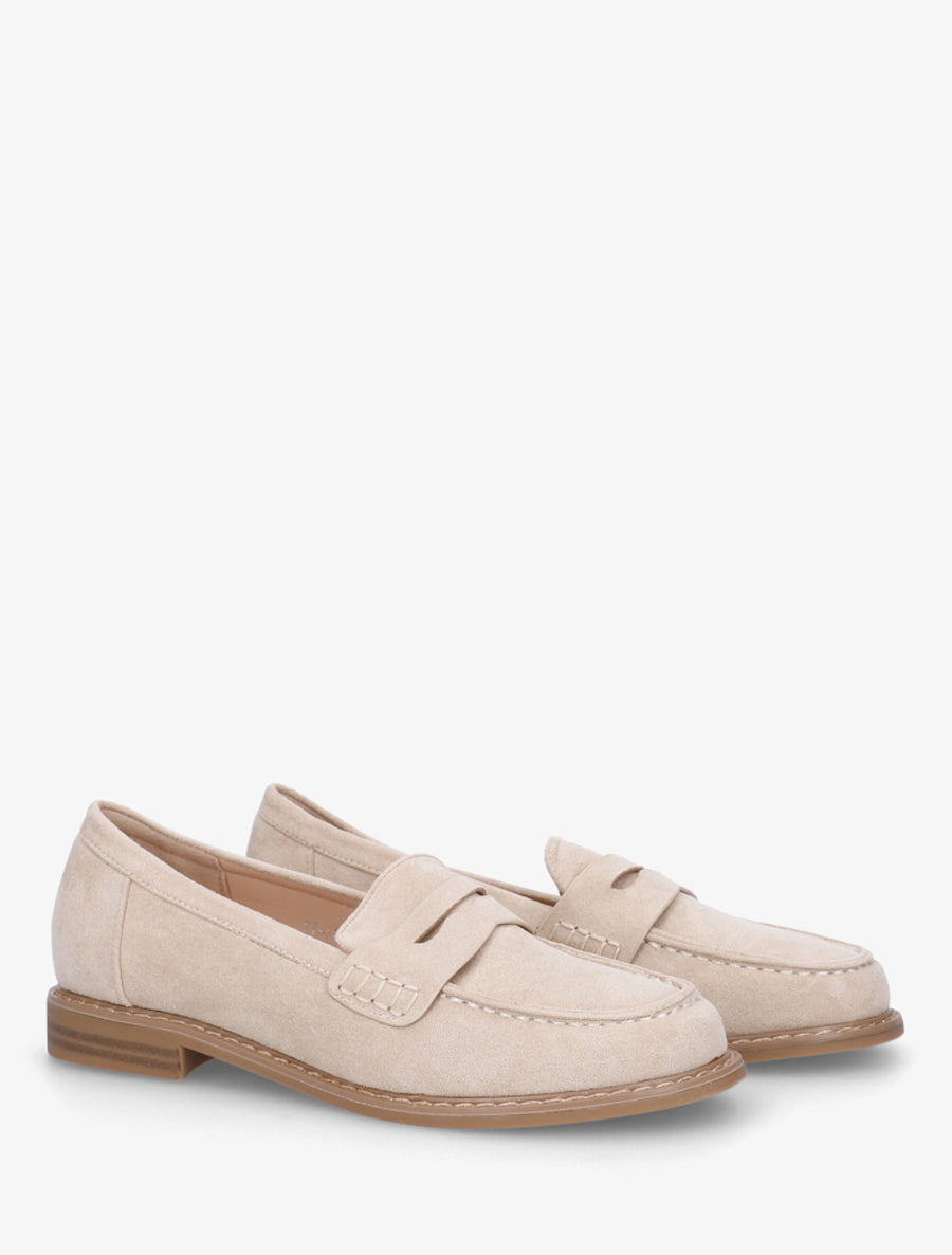 Mocassins basiques en suédine - Beige - 4