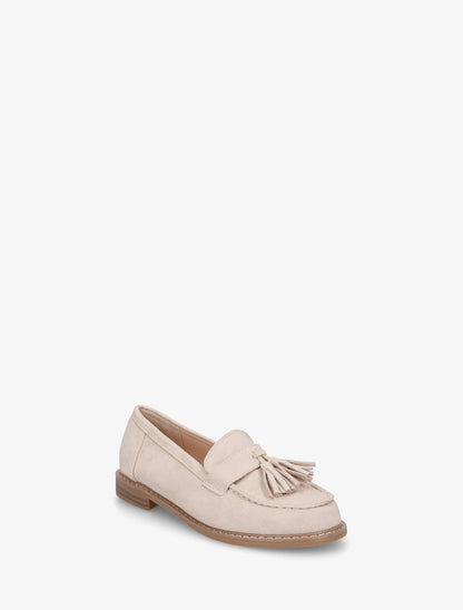 Mocassins en suédine à pampilles - Beige - 2