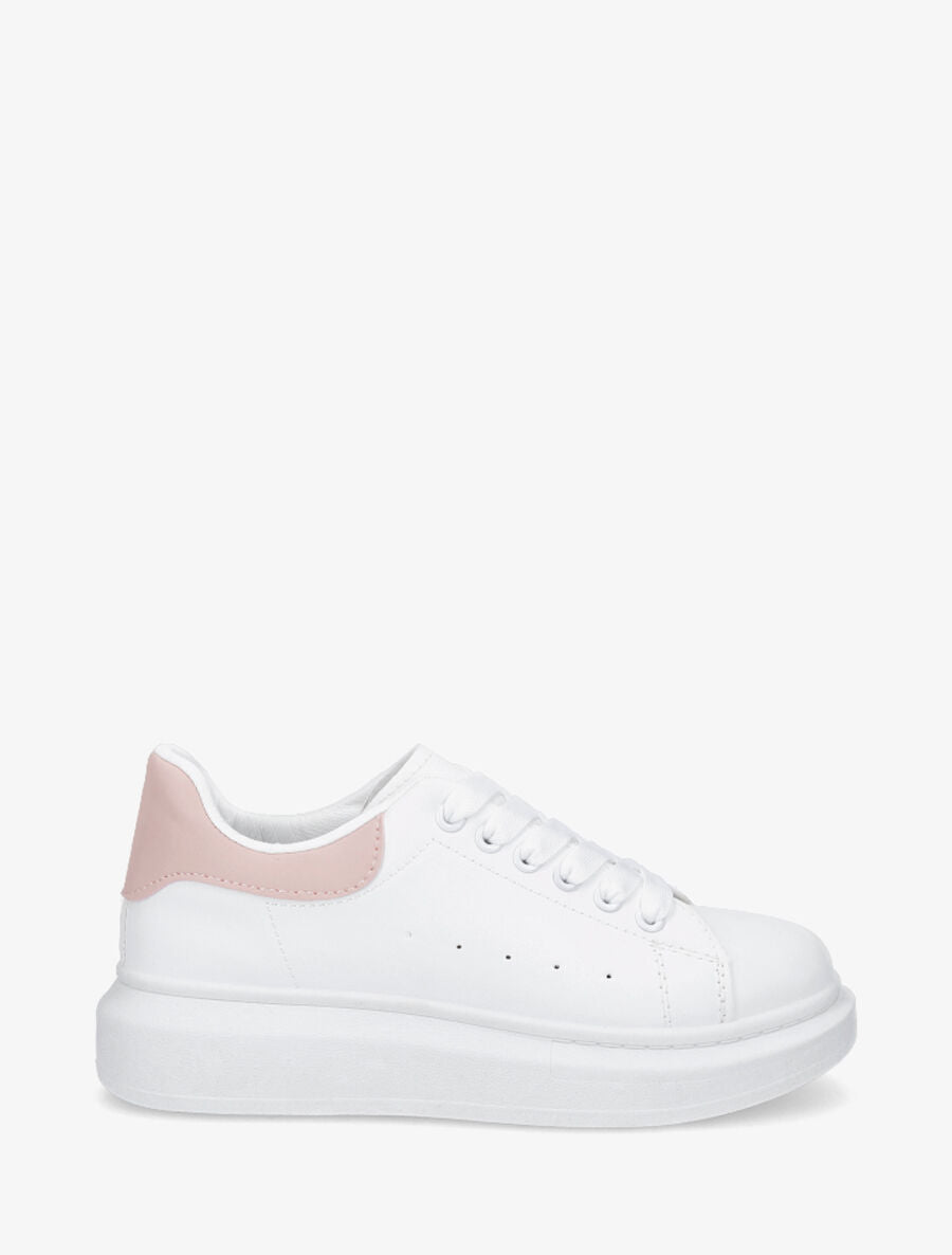 Sneakers à contrefort constratant - Rose - 5