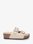 Claquettes en suédine à semelle effet liège - Beige - 1