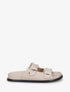 Mules plates cloutées à double boucles - Beige - 1