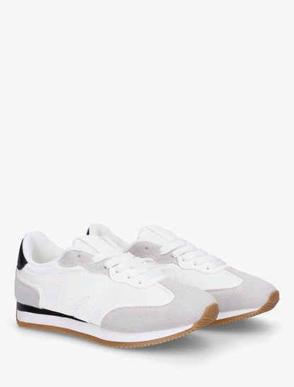 Sneakers à empiècement nubuck - Blanc - 4