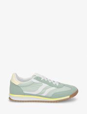 Klassische Turnschuhe mit gezackten Streifen - Mandelgrün