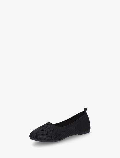 Ballerines basiques en tissu - Noir - 3