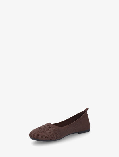 Ballerines basiques en tissu - Marron - 3