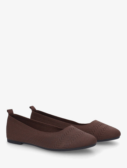 Ballerines basiques en tissu - Marron - 4