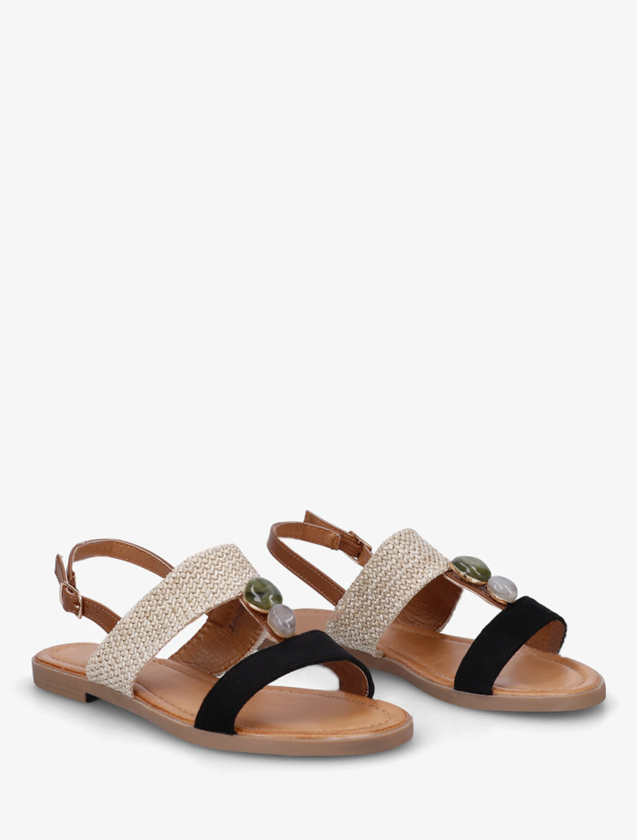 Nu-pieds à brides dépareillés - Noir - 4