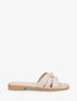 Claquettes en simili à empiècement métal - Beige - 1