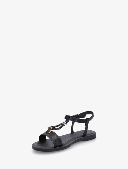 Nu-pieds python bride en T - Noir - 3