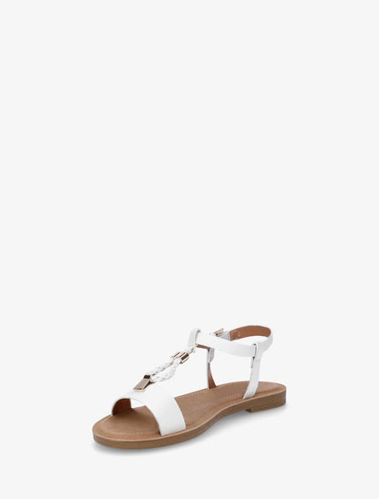 Nu-pieds python bride en T - Blanc - 3