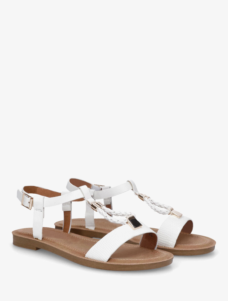 Nu-pieds python bride en T - Blanc - 4
