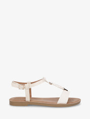 Nu-pieds python bride en T - Beige - 1