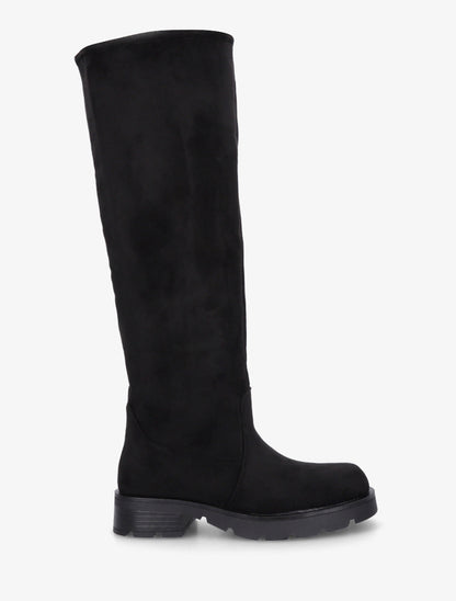 Bottes en suédine unies - Noir - 1