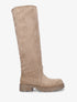 Bottes en suédine unies - Taupe - 1